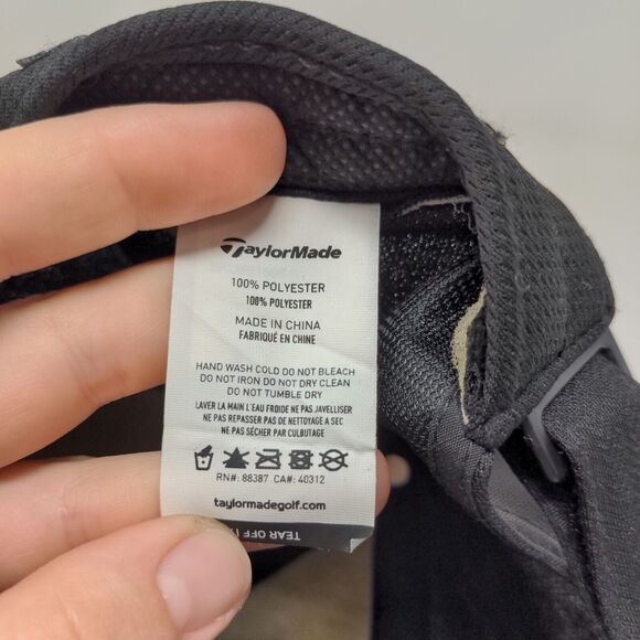 TaylorMade Men's Strapback Hat Black OSFA Embroidered Logo Spell Out - Picture 15 of 15